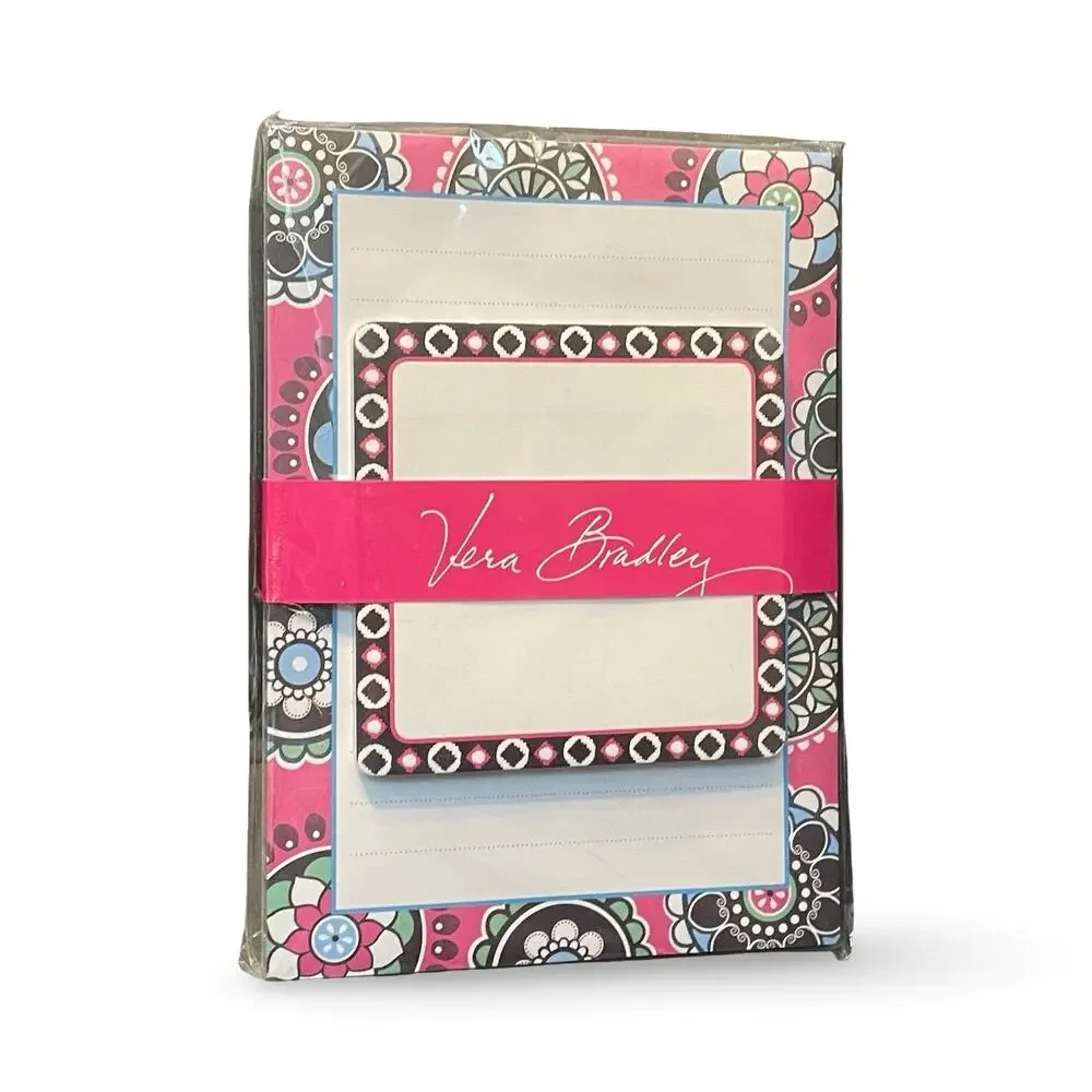 Vera Bradley Note Pad Set Sticky Notes Cupcake Pink Paisley Sealed Retired New